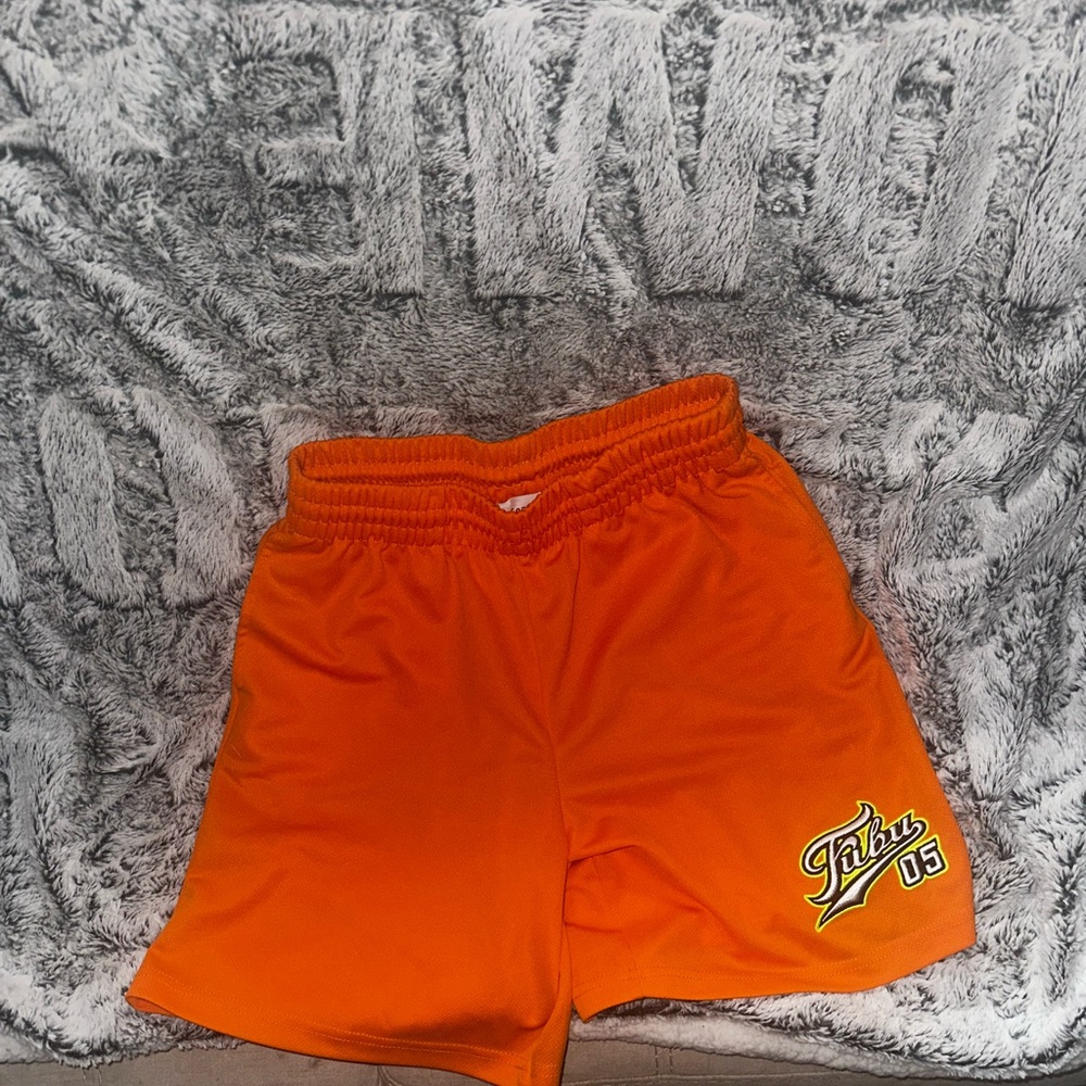 FUBU Orange Athletic Mesh Shorts and Top with Logo